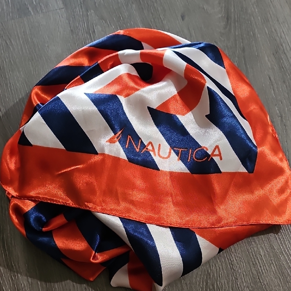 Nautica Orange and Blue Chevron Scarf - Picture 9 of 9